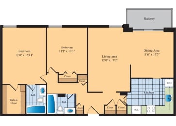 2 beds, 2 baths, 1,170 sqft, $3,359