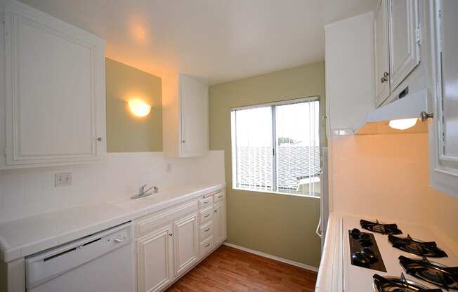 Ocean View Townhomes kitchen area with window