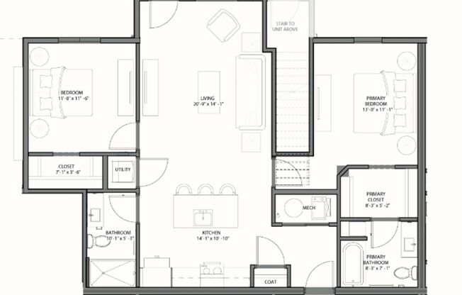 2 beds, 2 baths, 1,275 sqft, $2,125, Unit D111