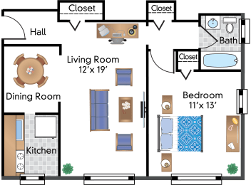 1 bed, 1 bath, 692 sqft, $1,999