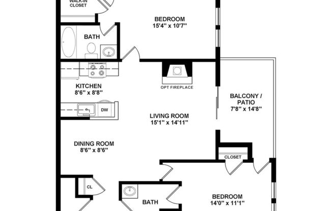 2 beds, 2 baths, 1,017 sqft, $2,184