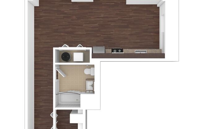 Studio, 1 bath, 654 sqft, $1,995, Unit P-0203