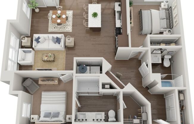 2 beds, 2 baths, 1,199 sqft, $2,575, Unit 405E