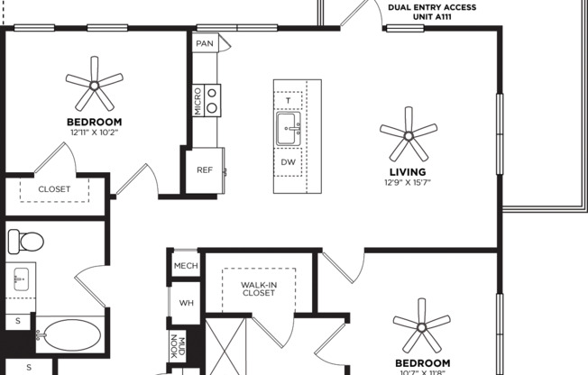 2 beds, 2 baths, 1,065 sqft, $5,253, Unit 111