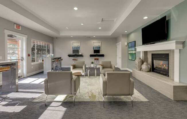 Community Clubhouse Business Center at Landings at Morrison Apartments located in Gresham, OR.