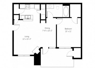 1 bed, 1 bath, 685 sqft, $1,085