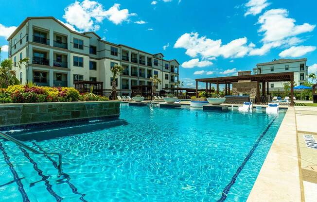 Swimming pool area at Parks at Bayside, Rowlett