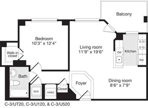 1 bed, 1 bath, 682 sqft, $2,615, Unit 0120