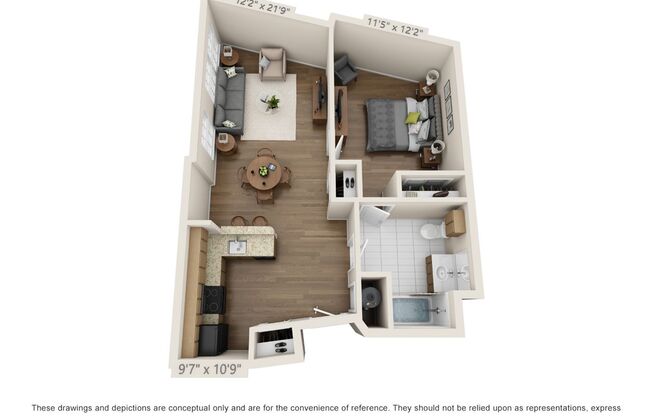 1 bed, 1 bath, 742 sqft, $2,150, Unit 413