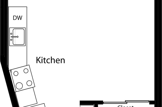 Studio, 1 bath, 544 sqft, $2,086, Unit 338