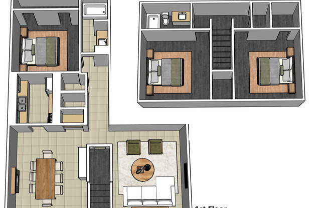 3 beds, 2 baths, 1,600 sqft, $1,200