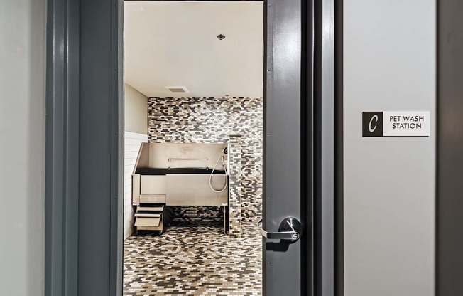 Dog Washing station at Cosmopolitan Apartments, Pittsburgh Pennsylvania