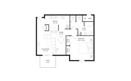 1 bed, 1 bath, 806 sqft, $1,190