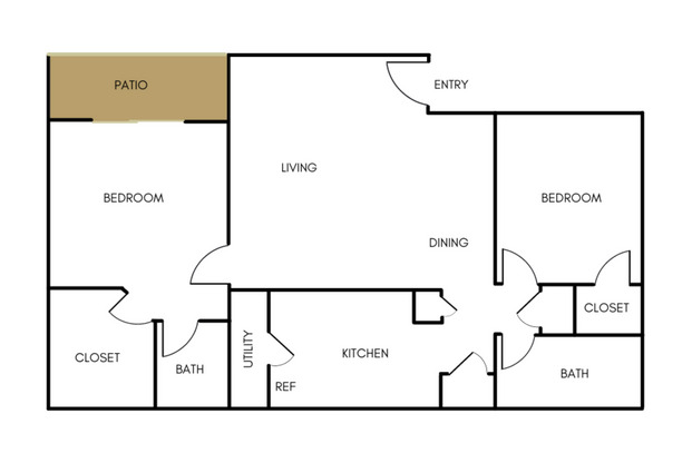 2 beds, 2 baths, 1,040 sqft, $1,148