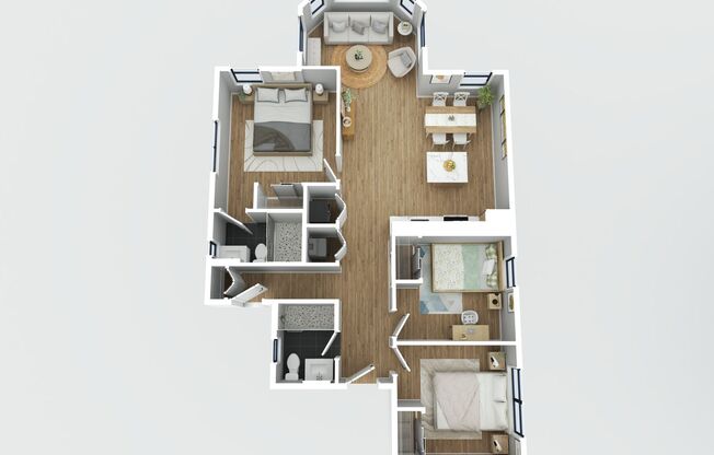 3 beds, 2 baths, 894 sqft, $2,750, Unit 1548-2A