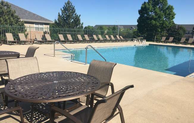 Heated outdoor pool, perfect for those hot, humid Wisconsin summers