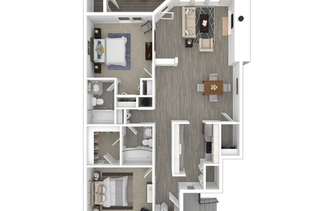 2 beds, 2 baths, 1,268 sqft, $2,000