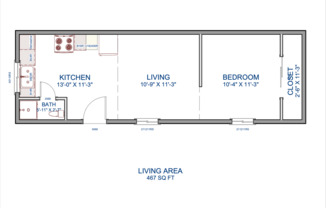 Studio, 1 bath, 625 sqft, $945