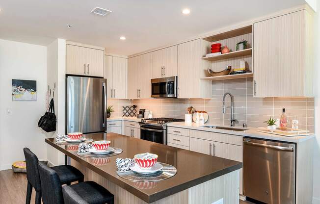 open concept kitchen at K1 Apartments, San Diego, CA