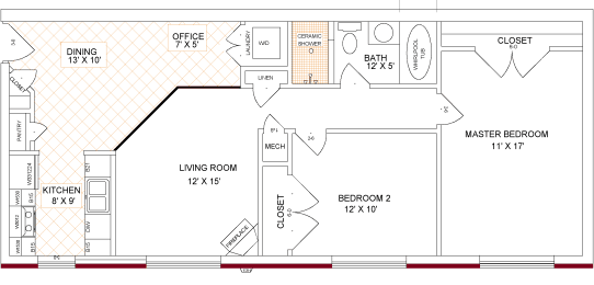 2 beds, 1 bath, 1,000 sqft, $1,355