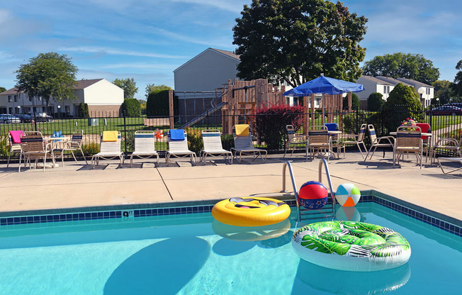 our apartments showcase a swimming pool