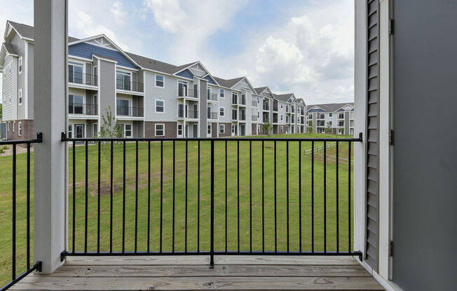 Private Balcony with Enclosed Storage at Dodson Pointe Apartment Homes, Rogers, AR, 72758