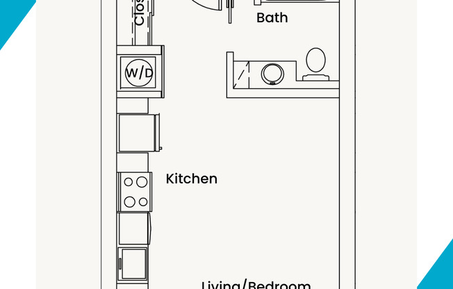 Studio, 1 bath, 430 sqft, $1,515, Unit 409