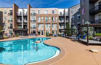 our apartments have a large pool and amenities for residents to enjoy