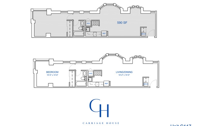 1 bed, 1 bath, 582 sqft, $1,804, Unit C-117