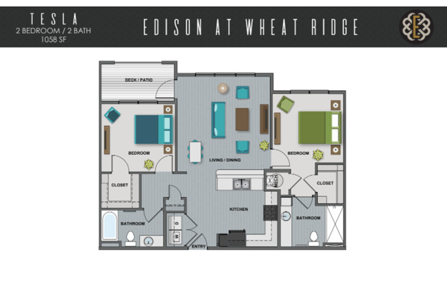 2 beds, 2 baths, 1,058 sqft, $2,310, Unit 427