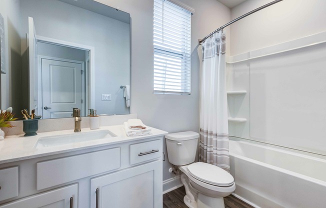 Discover serenity in bathrooms adorned with spa-like soaking tubs at Amavi Sherrills Ford.