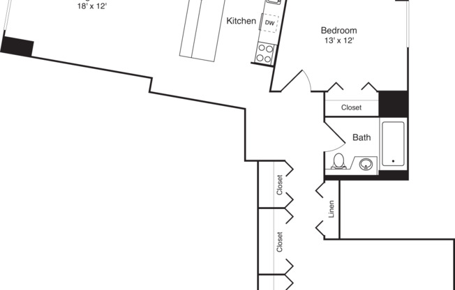 1 bed, 1 bath, 1,038 sqft, $5,296, Unit 002L