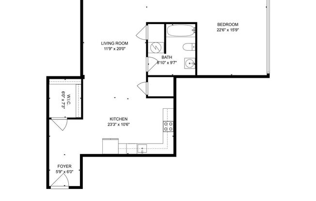 1 bed, 1 bath, 895 sqft, $1,695, Unit 304