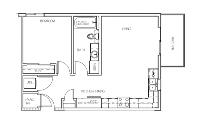 1 bed, 1 bath, 625 sqft, $1,945, Unit 415