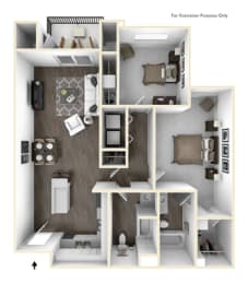2 beds, 2 baths, 972 sqft, $2,999