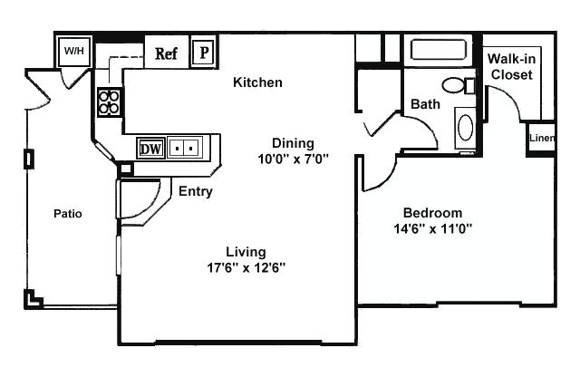 1 bed, 1 bath, 753 sqft, $2,470, Unit 722