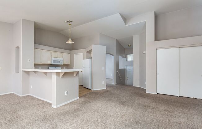 Two bedroom with two car garage in gated community with pool/spa