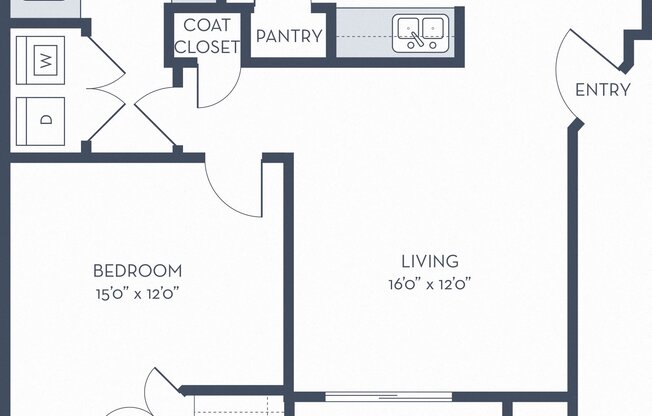 1 bed, 1 bath, 664 sqft, $1,199