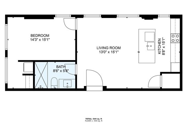1 bed, 1 bath, 569 sqft, $1,180, Unit 210 - 202