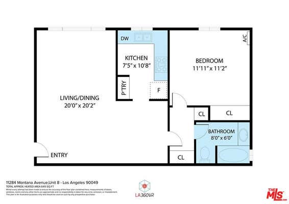 1 bed, 1 bath, 649 sqft, $2,395, Unit 8