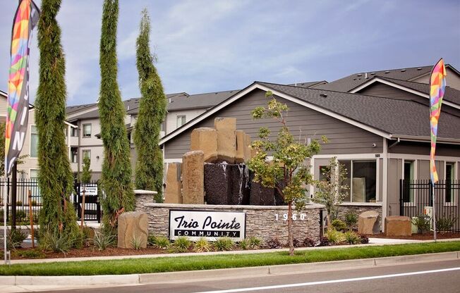 a house with a sign in front of it