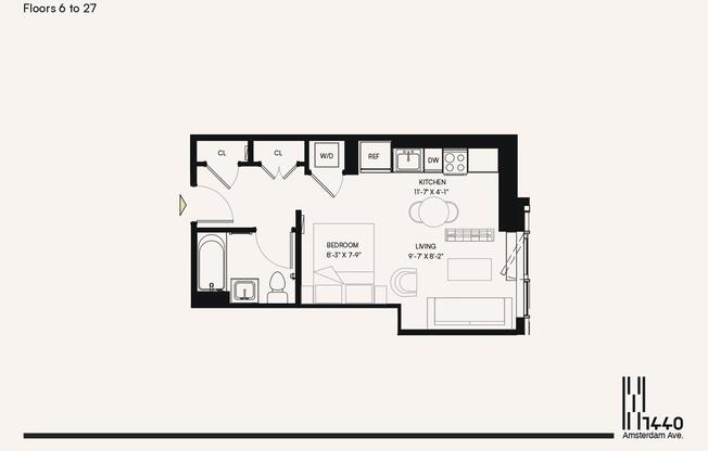 Studio, 1 bath, $3,225, Unit 1801