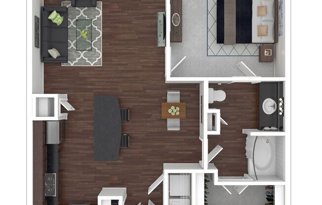 1 bed, 1 bath, 826 sqft, $1,509