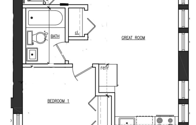 1 bed, 1 bath, 400 sqft, $1,575