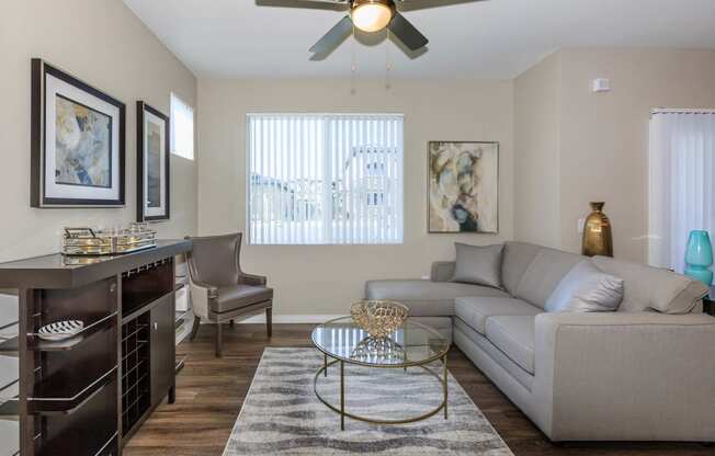 Living room decor at Level 25 at Durango by Picerne, Nevada