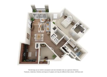 1 bed, 1 bath, 1,134 sqft, $2,610