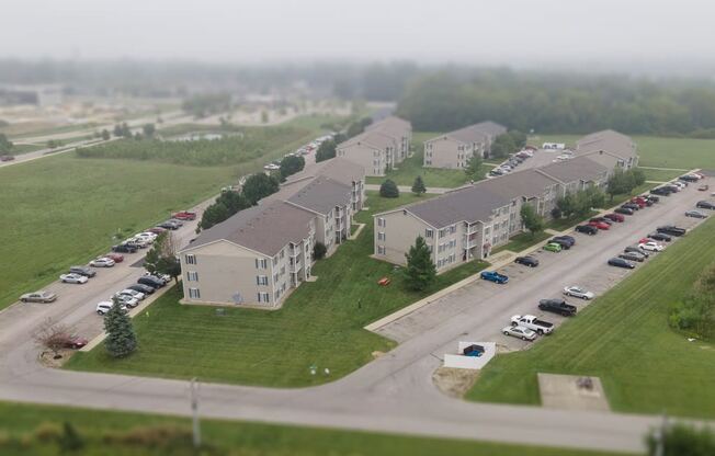 Greenery  view with fog at Martin Estates Apartments, Shelbyville
