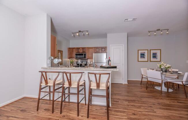 Harbor Cove Apartments Kitchen Open Kitchen and Dining Area