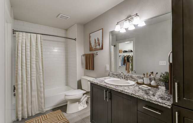 our apartments offer a bathroom with a shower and a sink