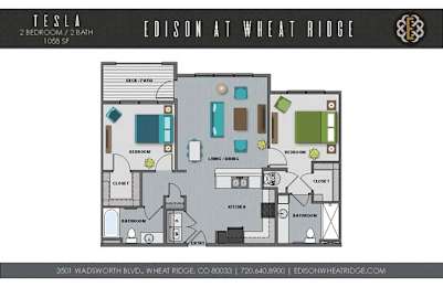 2 beds, 2 baths, 1,058 sqft, $2,310